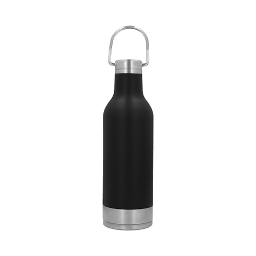 T-109, Termo con doble pared de acero inoxidable, tapa con asa metálica enroscable y base de metal. Cap. 500 ml.